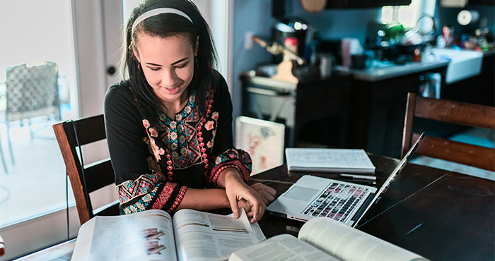 Ashley studying