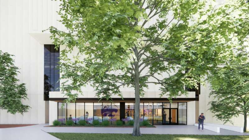 renovated bluemont hall entrance