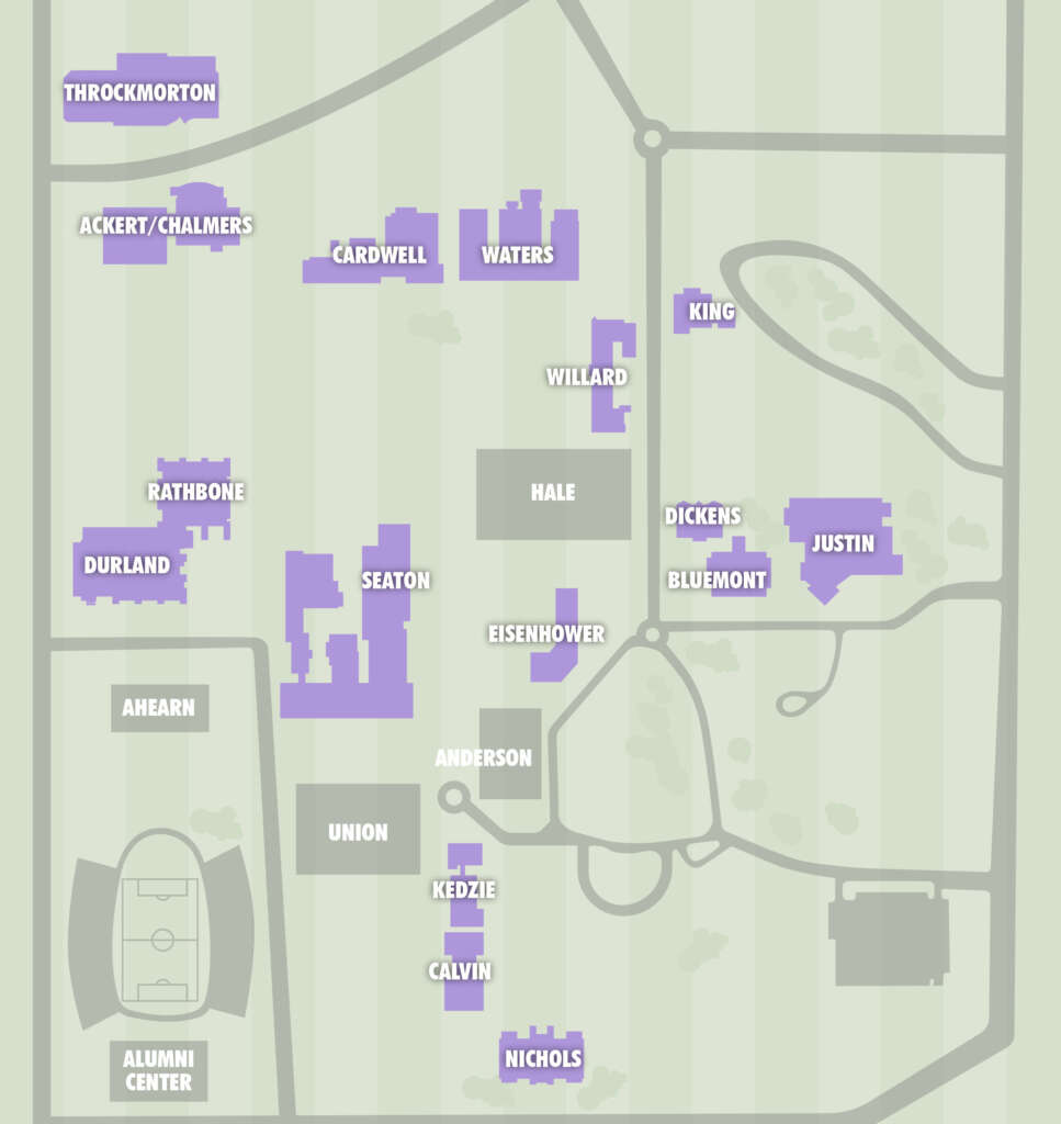 campus map of classroom renovations